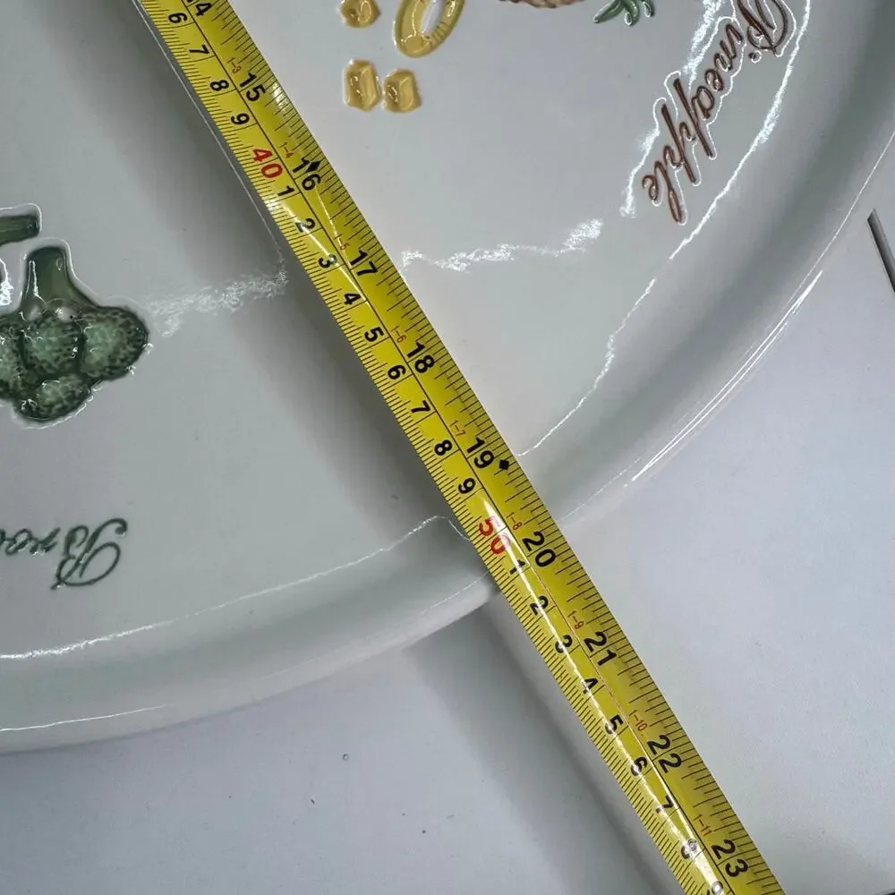 Pottery Barn Pizza Buono Set of 6 Wedge Shaped Dessert Plates Fruit Vegetable